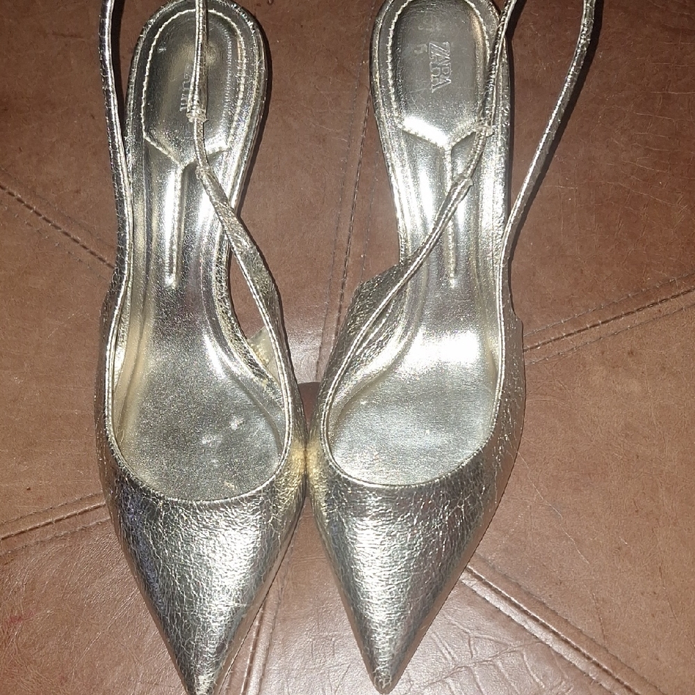 Zara Gold Heels